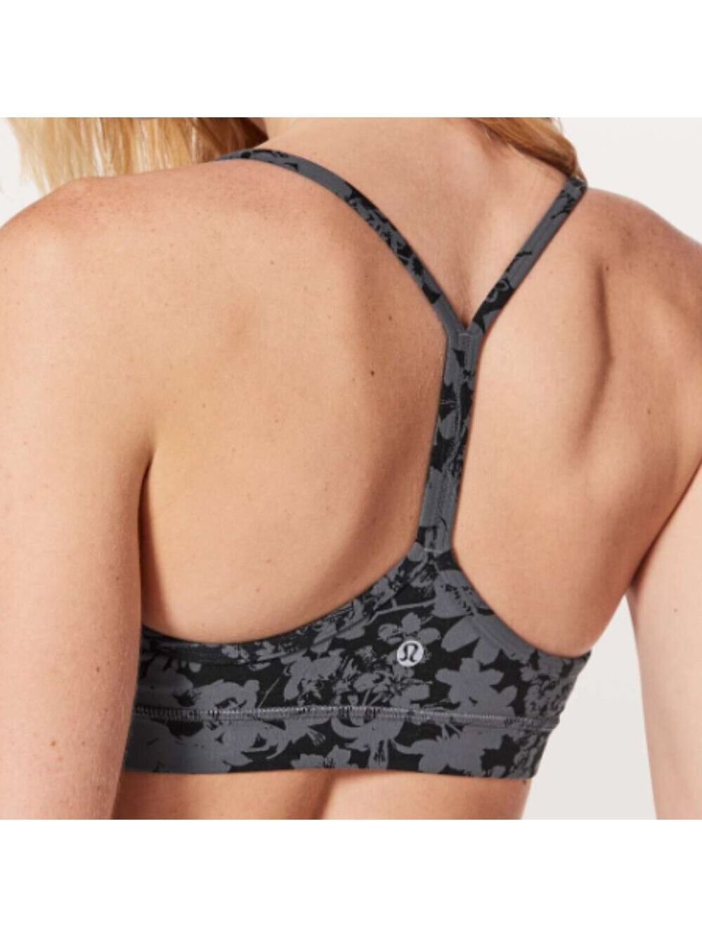 EC Lululemon Flow Y Bra *Nulu - Grey / Black - Size 4